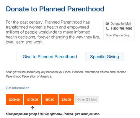 planned parenthood donation tax deductible